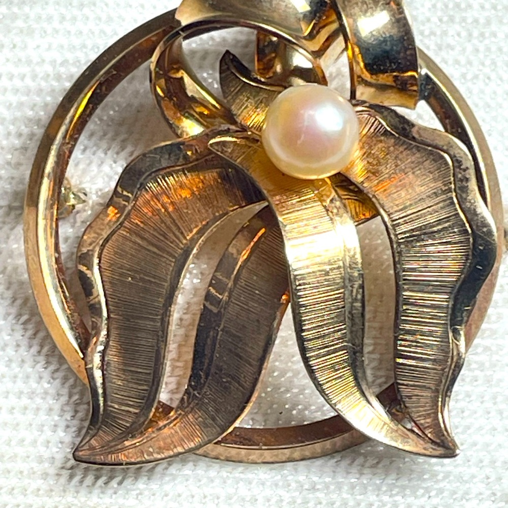 Tru Kay 12k Gold Filled set earrings and brooch